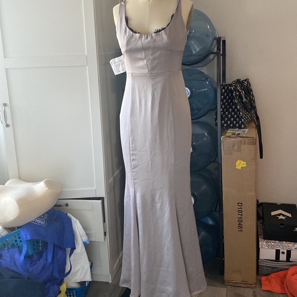 NWT Fame and Partners Ara Silver Maxi Dress - Picture 2 of 10